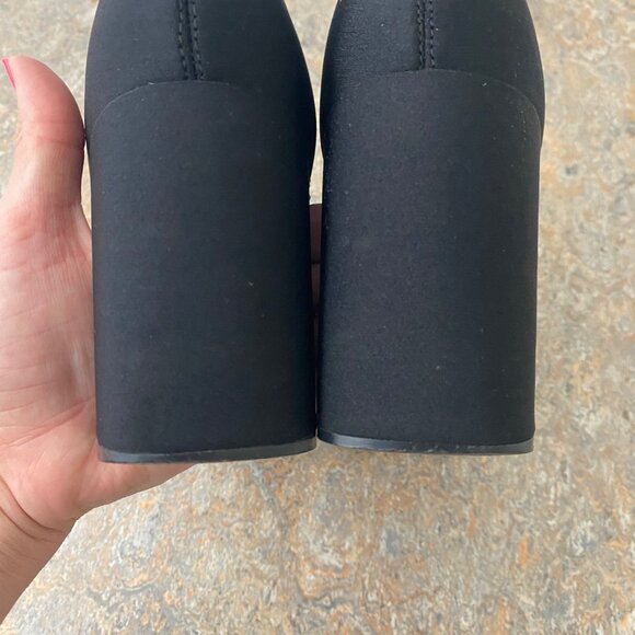 Highlights Vintage Ankle Boots Shoes Chunky Square Toe Black - Picture 7 of 11